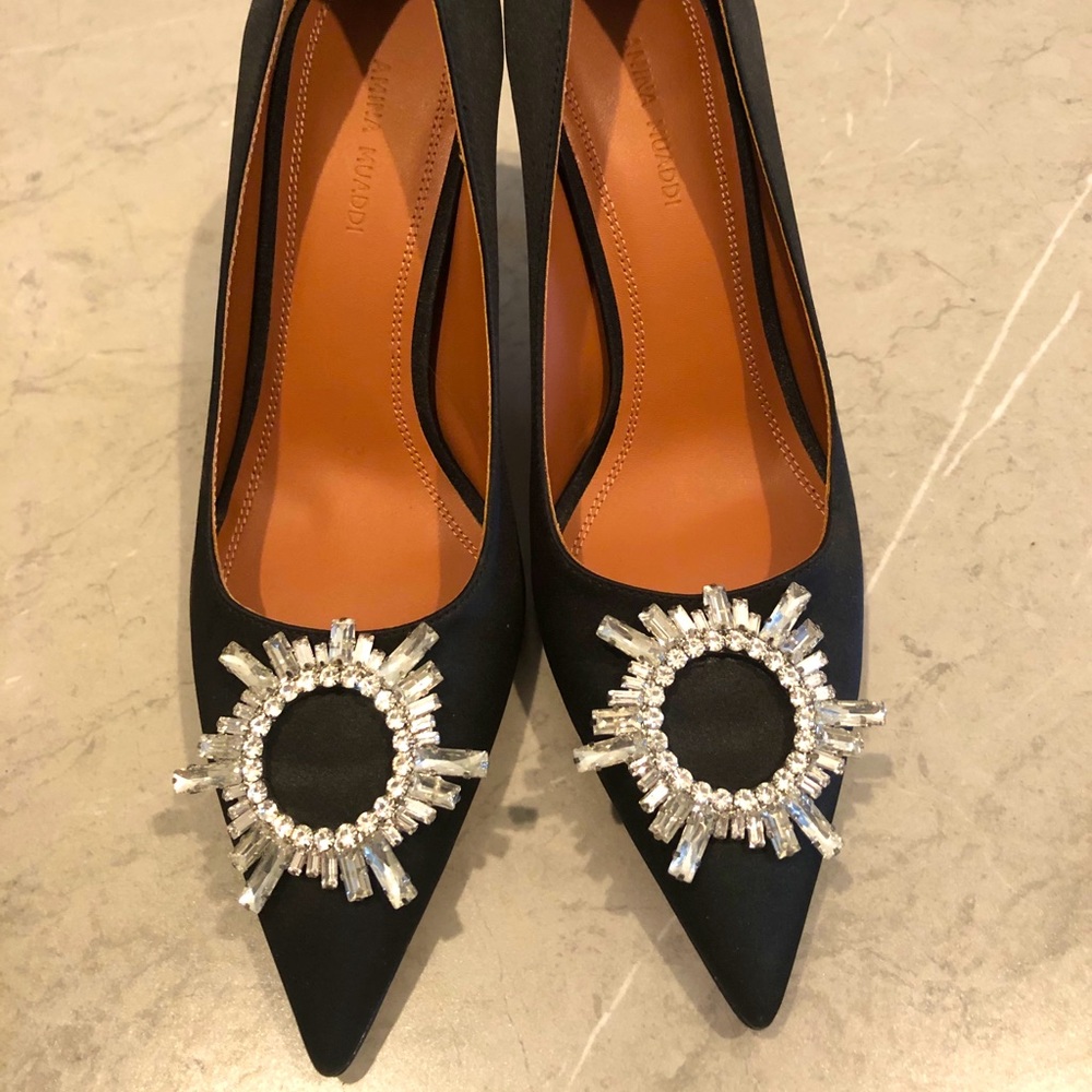Amina Muaddi Begum Black Pump normal heel S39